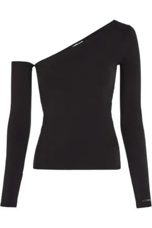 Calvin Klein Top, Dame, Sort, M, Uld, Off Shoulder Cotton Modal Top