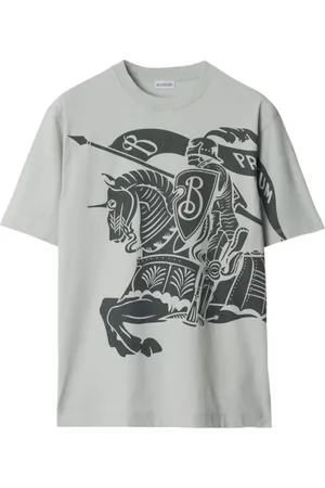 Burberry Top, Herre, Grå, L, Bomuld, T-shirts og poloer med Equestrian Knight-design