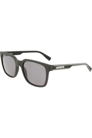 Lacoste Tilbehør, Herre, Sort, 55 MM, Uld, Sort og hvid solbriller med mat finish