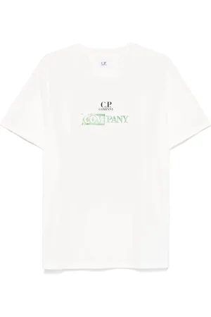 C.P. Company Top, Herre, Hvid, L, Bomuld, 24/1 Jersey Logo T-shirt