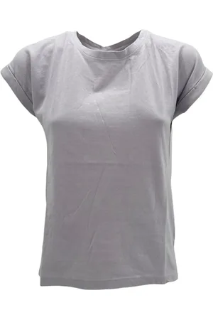 Bomboogie Top, Dame, Lilla, L, Bomuld, Asymmetrisk T-shirt med Rundet Kant
