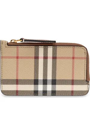 Burberry Tilbehør, Dame, , ONE SIZE, Læder, Checket Cardholder med Lynlås