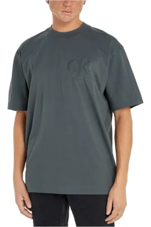 Calvin Klein Top, Herre, Grå, XL, Bomuld, Applique T-shirt