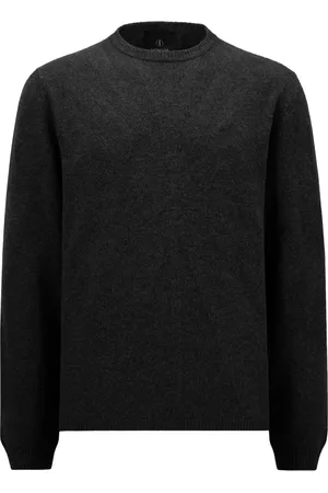 Moncler Strik, Herre, Sort, L, Uld, Crew Neck Uld Cashmere Sweater