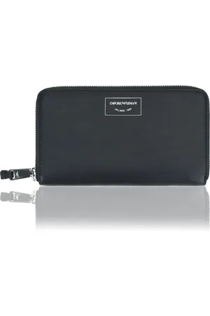 Emporio Armani Tilbehør, Dame, Sort, ONE SIZE, Uld, Lynlås Wallet Stilfuldt Design