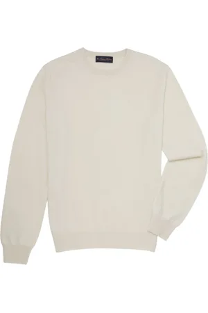 Brooks Brothers Strik, Herre, Hvid, S, Cashmere, Cashmere Crew-Neck Sweater