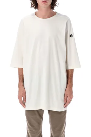 Moncler Top, Herre, Hvid, S, Bomuld, Crewneck Kortærmet T-shirt