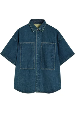 Jil Sander Bluser & Skjorter, Dame, Blå, M, Denim, Blå Denim Poloshirt
