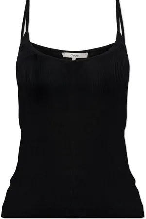 Chloé Top, Dame, Sort, L, Uld, Ribbet Top