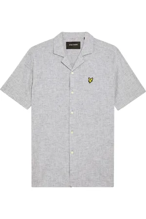 Lyle & Scott Skjorte, Herre, Grå, L, Linned, Oxford Revere Skjorte