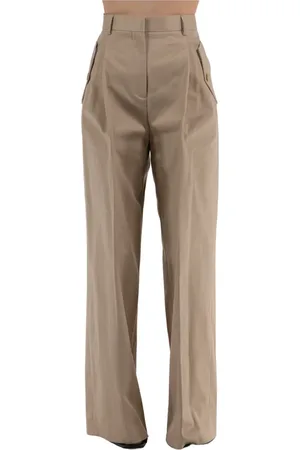 Lanvin Bukser, Dame, , XS, Bomuld, Højtaljede Gabardine Bukser med Brede Ben