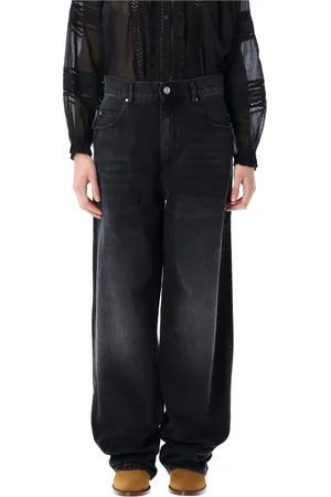 Isabel Marant Jeans, Dame, Sort, 2XS, Bomuld, Sort Faded Jeans Joanny Ss25