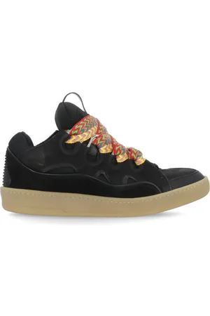 Lanvin Sko, Dame, Sort, 39 EU, Læder, Sort læder sneakers med sildebensmønster