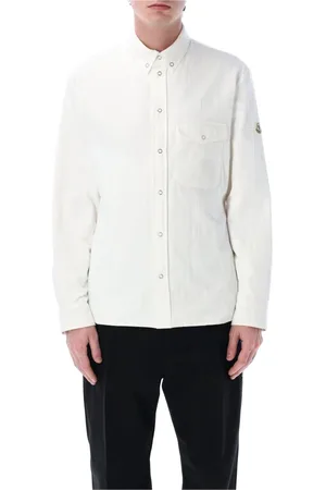 Moncler Skjorte, Herre, Hvid, L, Bomuld, Hvid Polstret Skjortejakke Ss25