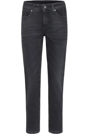 Cambio Jeans, Dame, Grå, 2XL, Bomuld, Slim-fit Jeans