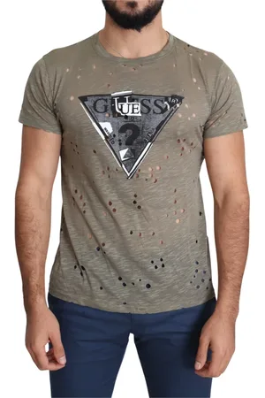 Guess Top, Herre, Brun, XL, Bomuld, Brun bomulds T-shirt med stretch