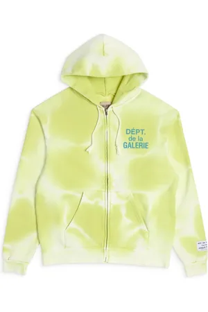 GALLERY DEPT. Sweathshirts & Hoodies, Herre, Grøn, XL, Bomuld, Sun Faded Zip Up Hoodie `Lime`