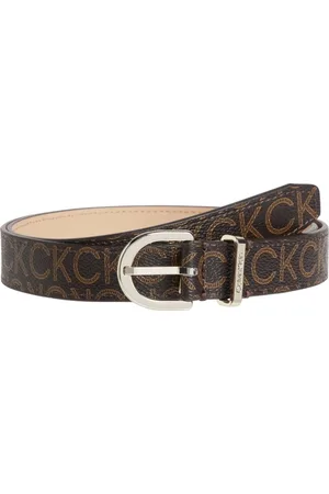 Calvin Klein Tilbehør, Dame, Brun, 95 CM, Polyester, Metal Rundt Bælte