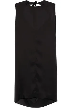 Maison Margiela Kjole, Dame, Sort, XS, Uld, Off Shoulder Strik Mini Kjole