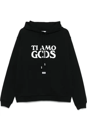 GCDS Sweathshirts & Hoodies, Herre, Sort, M, Uld, Sort Hoodie til Stilfuldt Look