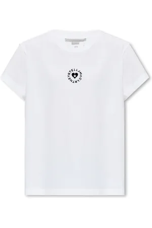 Stella McCartney Top, Dame, Hvid, L, Bomuld, Lovestruck Logo T-shirt