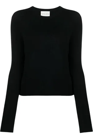 FORTE FORTE Strik, Dame, Sort, S, Uld, Regular Crewneck Uld-Cashmere Sweater