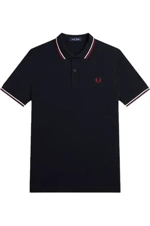 Fred Perry Top, Herre, Blå, XL, Bomuld, Twin Tipped Polo Shirt