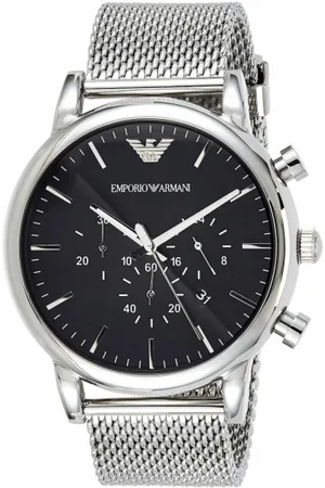 Emporio Armani Tilbehør, Herre, Grå, ONE SIZE, Rustfrit stål quartz ur