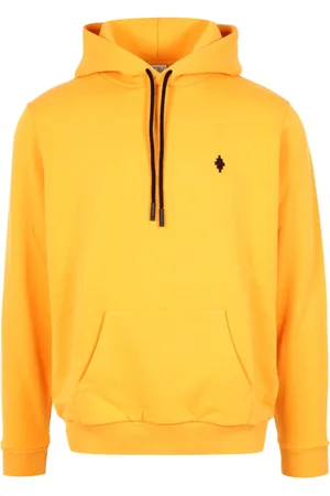MARCELO BURLON Sweathshirts & Hoodies, Herre, Gul, M, Bomuld, Cross Logo Hættetrøje