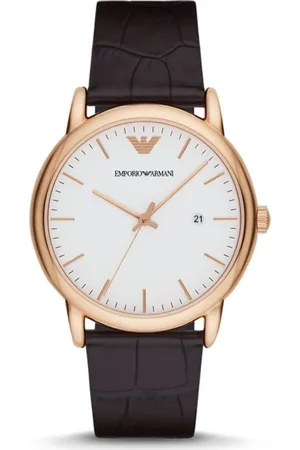 Emporio Armani Tilbehør, unisex, Sort, ONE SIZE, Læder, Elegant og praktisk ur