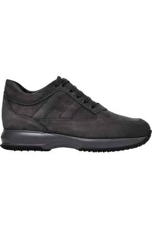 Hogan Sko, Herre, Grå, 45 EU, Suede, Suede Sneakers med Synlige Syninger