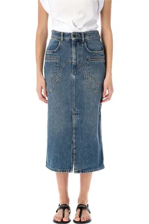 Isabel Marant Nederdel, Dame, Blå, S, Denim, Blå Denim Midi Nederdel med Lommer