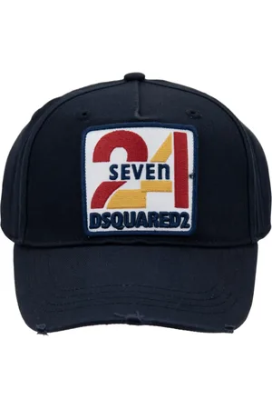 Dsquared2 Tilbehør, unisex, Blå, ONE SIZE, Bomuld, Embossed Logo Baseball Cap Fibbia