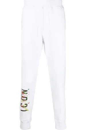 Dsquared2 Bukser, Herre, Hvid, XS, Bomuld, Icon Print Sweatpants