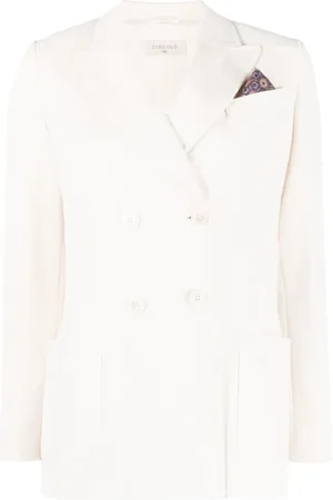 Circolo Jakke, Dame, Hvid, L, Bomuld, Double-Breasted Cotton Blazer