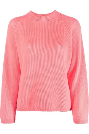 FORTE FORTE Strik, Dame, Lyserød, S, Uld, Rib Roundneck Sweater