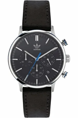 adidas Tilbehør, Herre, Grå, ONE SIZE, Læder, Ur i rustfrit stål med gråt læderrem