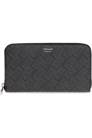 Salvatore Ferragamo Tilbehør, Herre, Grå, ONE SIZE, Læder, Canvas Wallet med Monogram
