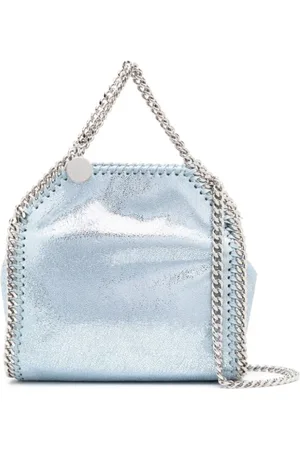 Stella McCartney Taske, Dame, Blå, ONE SIZE, Uld, Falabella Micro Sapphire Taske