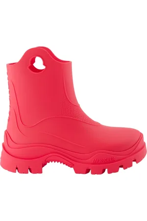 Moncler Sko, Dame, Lyserød, 37 EU, Uld, Slip-On Støvler med Rund Tå og Præget Logo