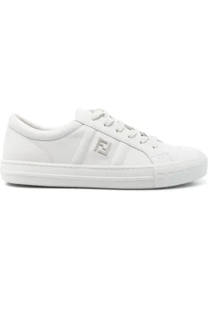 Fendi Sko, Herre, Hvid, 40 1/2 EU, Uld, Hvide Sneakers til et stilfuldt look