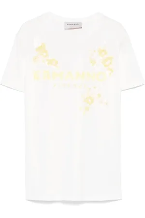 ERMANNO SCERVINO Top, Dame, Hvid, M, Bomuld, Casual Cotton Tee