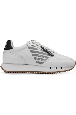 EA7 Sko, Herre, Hvid, 46 EU, Læder, Hvide Læder Sneakers