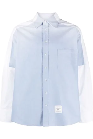 Thom Browne Skjorte, Herre, Flerfarvet, L, Bomuld, Langærmet Oversized Skjorte
