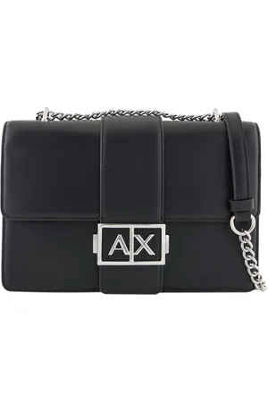 Armani Exchange Taske, Dame, Sort, ONE SIZE, Uld, Sort skuldertaske med kæderem