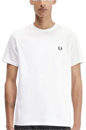 Fred Perry Top, Herre, Hvid, XL, Timeless Classic Rundhalset T-shirt