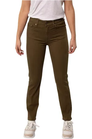 7 for all Mankind Bukser, Dame, Brun, W27, Bomuld, Roxanne Slim-fit Bukser