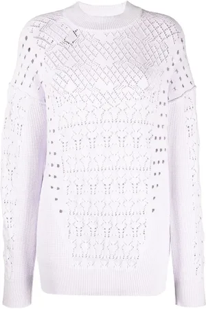 The Attico Strik, Dame, Lilla, XS, Bomuld, Casual Lilla Bomuld Nylon Sweater