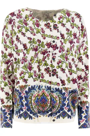 Etro Strik, Dame, Hvid, L, Uld, Rundhalset strik