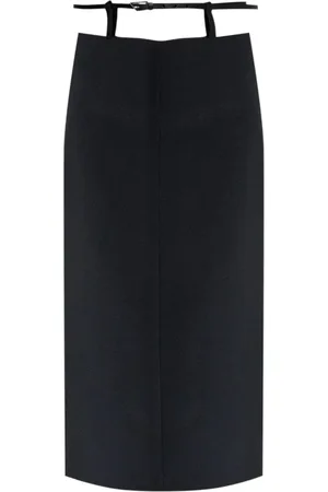 The Attico Nederdel, Dame, Sort, XS, Polyester, Midi Nederdel